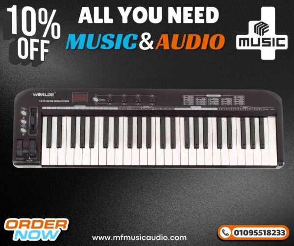 لوحة مفاتيح ورلد 49 مفتاح  KS49A Professional master MIDI keyboard with built-in USB 49 مفتاح  worlde KS49A Professional Master Midi Keyboard with Built-in USB