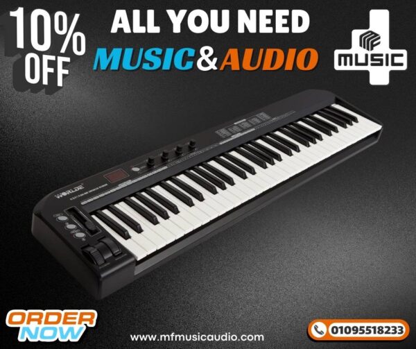 ميدى كيبورد وورلد 61 مفتاح Worlde KS61A Multi-function USB MIDI Keyboard Controller with Digits LED Display