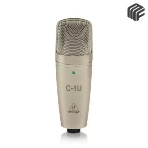 ميكروفون استوديو مكثف فضي اللون بهيكل معدني متين ومخرج USB للتوصيل المباشر موديل Behringer C-1U USB Microphone - متوفر لدى MF Music Egypt