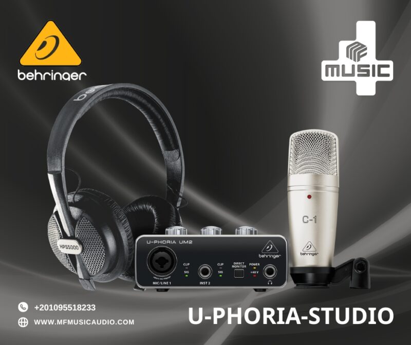 باندل التسجيل / البث الصوتي بهرينجر يوفوريا ستوديو Behringer U-Phoria Studio Recording/Podcasting Bundle