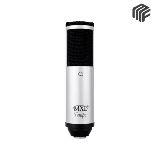 ميكروفون مكثف فضي لامع بتصميم عصري ومخرج USB مع مخرج سماعة رأس مدمج موديل MXL Tempo USB Microphone - متوفر لدى MF Music Egypt