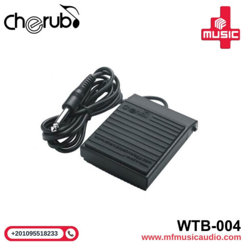 دواسة سستن أورج سوداء مستطيلة مع قاعدة مطاطية ومفتاح تحويل القطبية موديل Cherub WTB-004 Sustain Pedal - متوفر لدى MF Music Egypt