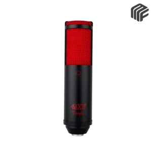 ميكروفون يو اس بي كوندنسر أحمر أنيق مع شبكة معدنية فضية وحامل مكتبي موديل MXL Tempo USB Microphone - متوفر لدى MF Music Egypt