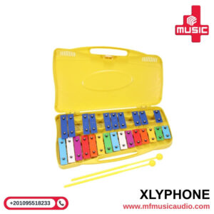 آلة إكسيلفون تعليمية ملونة بـ 25 مفتاحاً معدنياً مرتبة في صفين مع زوج من المطارق البلاستيكية موديل Professional 25 Note Xylophone Instrument - متوفر لدى MF Music Egypt