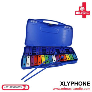 آلة إكسيلفون تعليمية ملونة بـ 25 مفتاحاً معدنياً مرتبة في صفين مع زوج من المطارق البلاستيكية موديل Professional 25 Note Xylophone Instrument - متوفر لدى MF Music Egypt