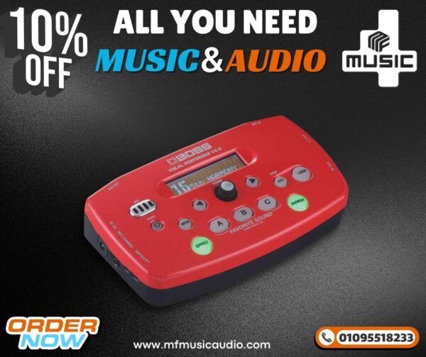 جهاز الفوكال الغنى عن التعريف من بوس  BOSS VE-5 Vocal Performer - Compact Vocal Processor (Red)