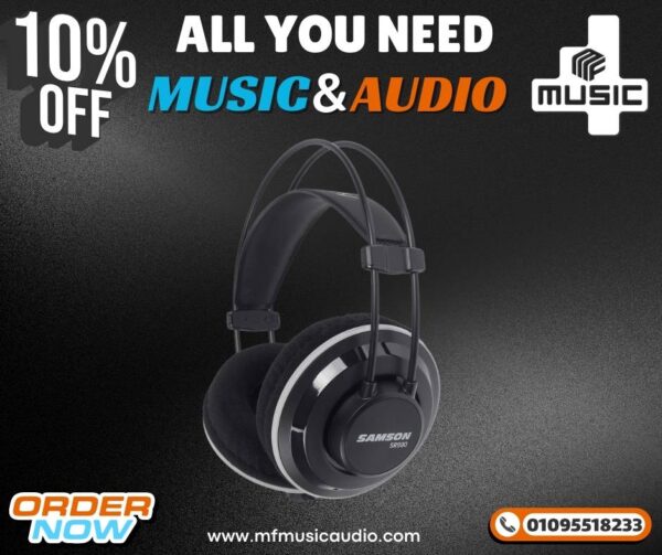 سامسون SR990 سماعات استديو مرجعية مغلقة من الخلف فوق الأذن Samson SR990 Closed-Back Over-Ear Studio Reference Headphones