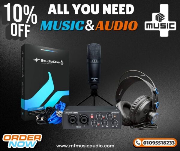 باكيدج ستوديو بريسونس اوديو بوكس PreSonus AudioBox 96 Studio Complete Hardware/Software Recording Bundle (25th-Anniversary Black)