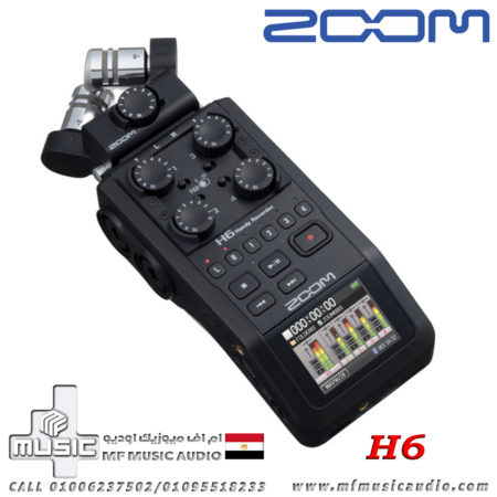 مسجل صوت احترافى زووم Zoom H6 All Black 6-Input / 6-Track Portable Handy Recorder with Single Mic Capsule (Black)