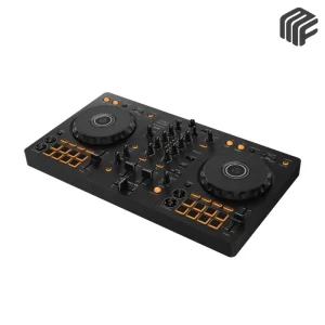 جهاز دي جي بايونير أسود بـ 2 قناة مع منصات لمس وأقراص دوارة موديل Pioneer DDJ-FLX4 DJ Controller - متوفر لدى MF Music Egypt