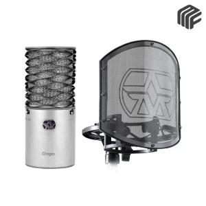 ميكروفون مكثف احترافي فضي موديل Aston Origin Studio Bundle مع مانع صدمات وفلتر - متوفر لدى MF Music Egypt