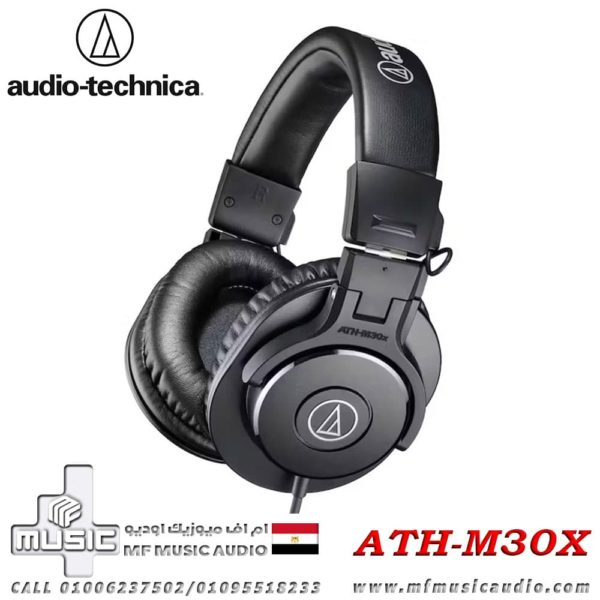 سماعات هيدفون اوديو تكنيكا ستوديو مونيتور AUDIO-TECHNICA ATH-M30X CLOSED-BACK PROFESSIONAL STUDIO MONITOR HEADPHONES