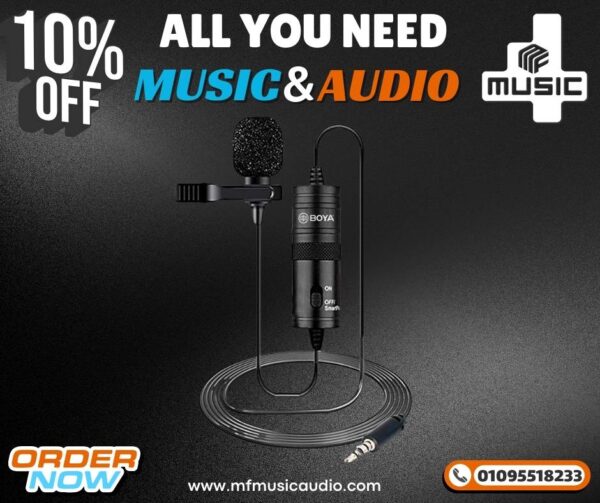 ميكروفون لافالير متعدد الاتجاهات من بويا اوريجينال  BOYA BY-M1 Omnidirectional Lavalier Microphone (Black)