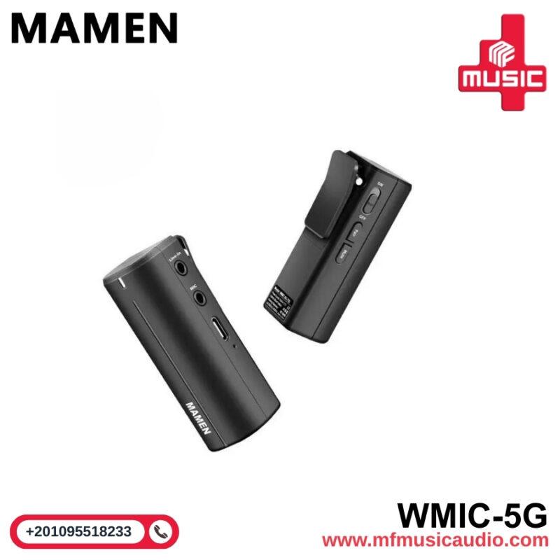 ميكروفون لاسلكي Mamen 2.4G WMic-5G بتقنية 2.4GHz احترافي مع أداء صوتي ثابت وجودة عالية للبث المباشر والتسجيل.