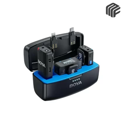 ميكروفون BOYA BOYAMIC 2.4 لاسلكي مزدوج مع مستقبل ومرسلين، تصميم مدمج مناسب للتسجيلات الاحترافية والبودكاست والبث المباشر بجودة صوت عالية