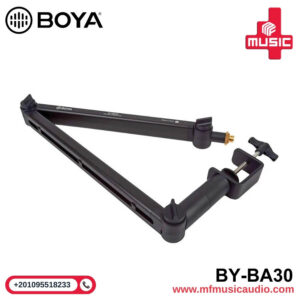 حامل ميكروفون مكتبي احترافي (Boom Arm) موديل BOYA BY-BA30 بنظام نوابض داخلي وتصميم فولاذي - متوفر لدى MF Music Egypt
