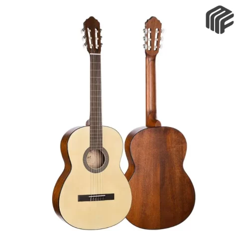 جيتار كلاسيك Cort AC100 Classical Guitar أوتار نايلون مريح للمبتدئين والمحترفين بلون خشبي طبيعي - متوفر لدى MF Music Egypt