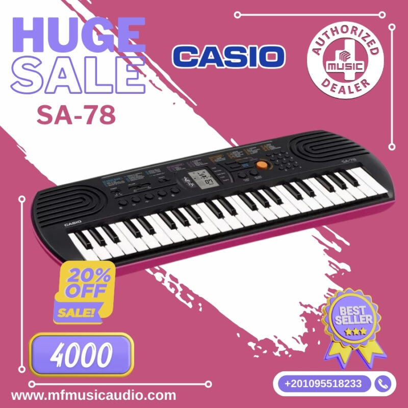 عروض شهر إبريل من MF Music خصم خاص + هدية فورية على الأورج Casio SA-78 العرض ساري حتى 30 أبريل أو حتى نفاد الكمية