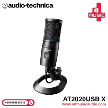 ميكروفون USB كوندنسر Audio-Technica AT2020USB-X بتوجيه قلبي لتسجيلات صوتية فائقة الجودة للبودكاست والصوتيات الاحترافية