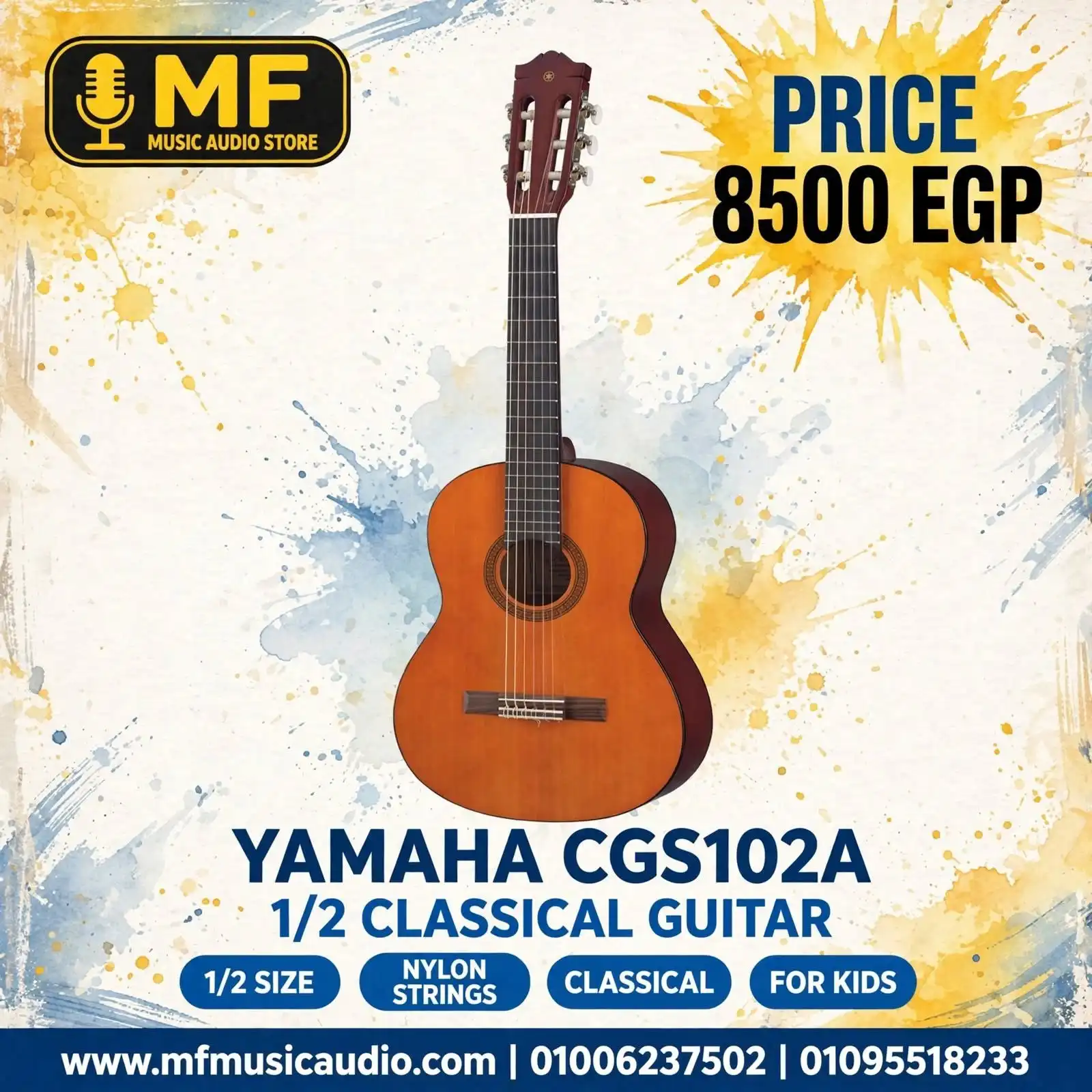 Yamaha CGS102A 1/2 Size Classic Guitar for Kids and Beginners