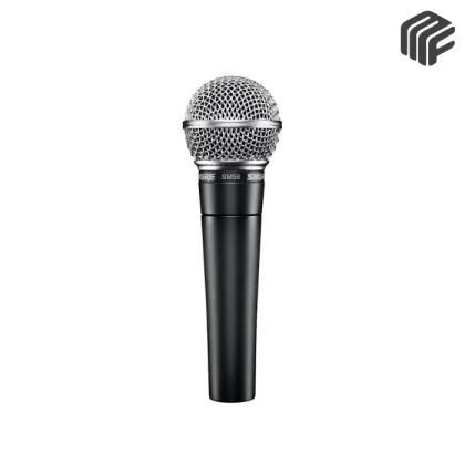 Shure SM58 LCE-X — ميكروفون ديناميكي كارديويد للايف والبودكاست بتصميم معدني متين وشبكة فولاذية.