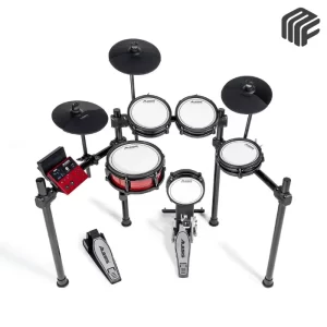 طقم درامز إلكتروني احترافي بجلود شبكية عميقة موديل Alesis Nitro Pro Kit مع هيكل فولاذي متين - متوفر لدى MF Music Egypt