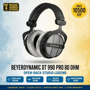 سماعة beyerdynamic dt 990 pro 80 ohm المفتوحة مع وسائد مخملية احترافية - متوفرة لدى MF Music Egypt