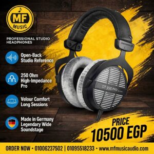 سماعات استوديو احترافية مفتوحة من الخلف beyerdynamic dt 990 pro 250 ohm بأسفنج مخملي رمادي وسلك حلزوني للمكساج والماسترينج - متوفرة لدى MF Music Egypt