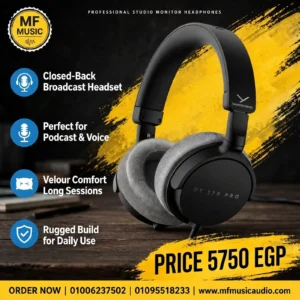 سماعات استوديو احترافية مدمجة مغلقة beyerdynamic dt 270 pro بأسفنج مخملي وسلك قابل للفك والتركيب على الجانبين - متوفرة لدى MF Music Egypt