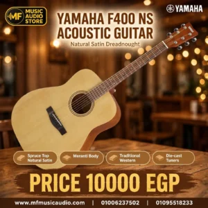 جيتار أكوستيك yamaha f400 بهيكل تقليدي مريح ولمسة مطفية ناعمة للعزف اليومي - متوفر لدى MF Music Egypt