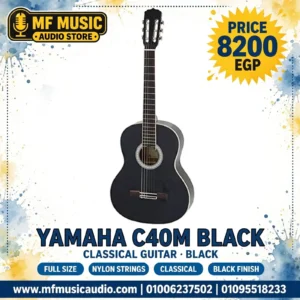 جيتار كلاسيك yamaha c40m بأوتار نايلون وهيكل مطفي ناعم للمبتدئين والمحترفين - متوفر لدى MF Music Egypt